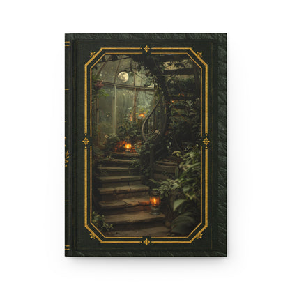 Apothecary Moonlit Stairway Journal – Personalized Vintage-Inspired Botanical Hardcover Notebook