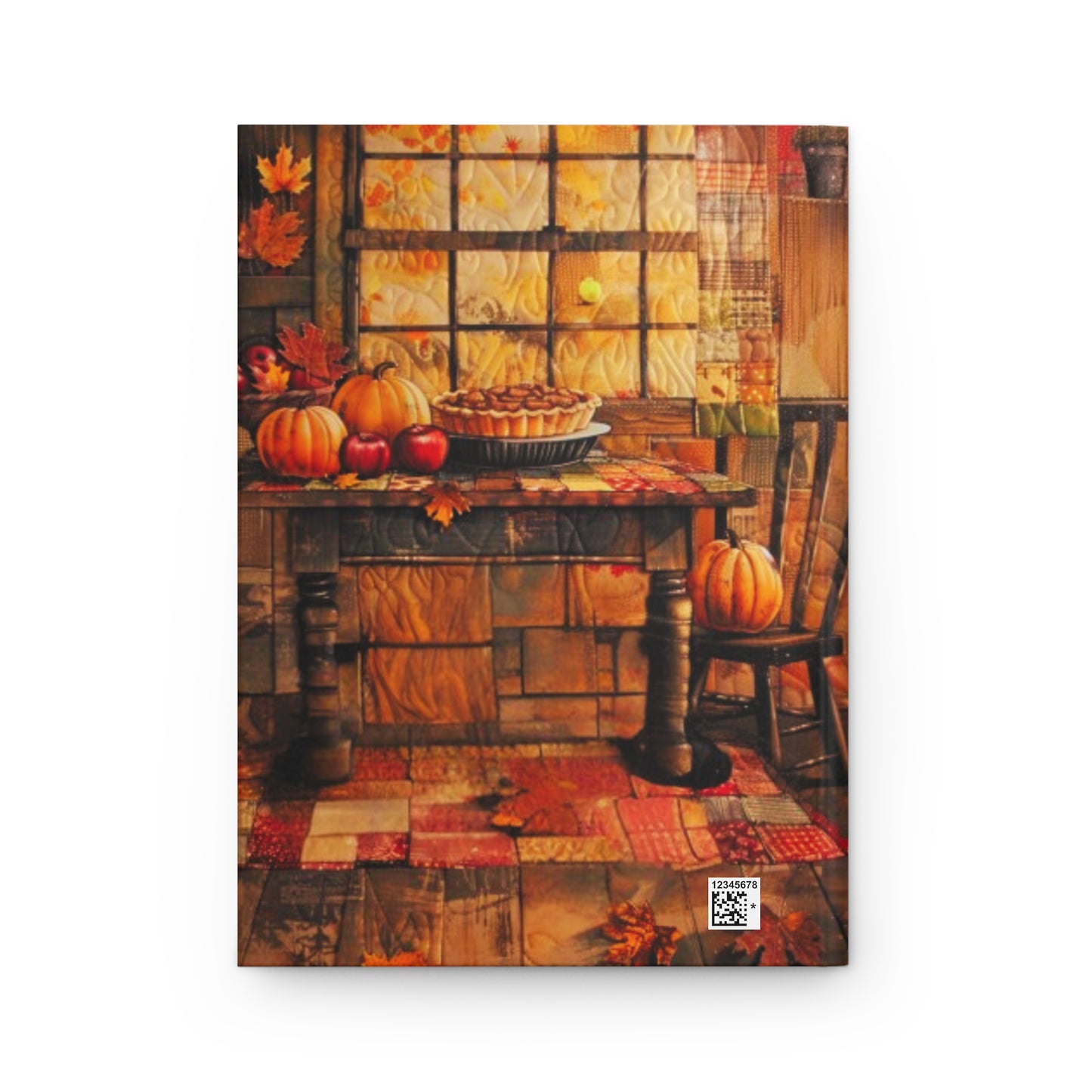 Quilted-Look Black Lab Journal - Cozy Autumn Kitchen Scene, Dog Gift