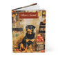 Quilted-Look Rottweiler Journal - Rustic Fall Study Scene, Dog Lover Gift