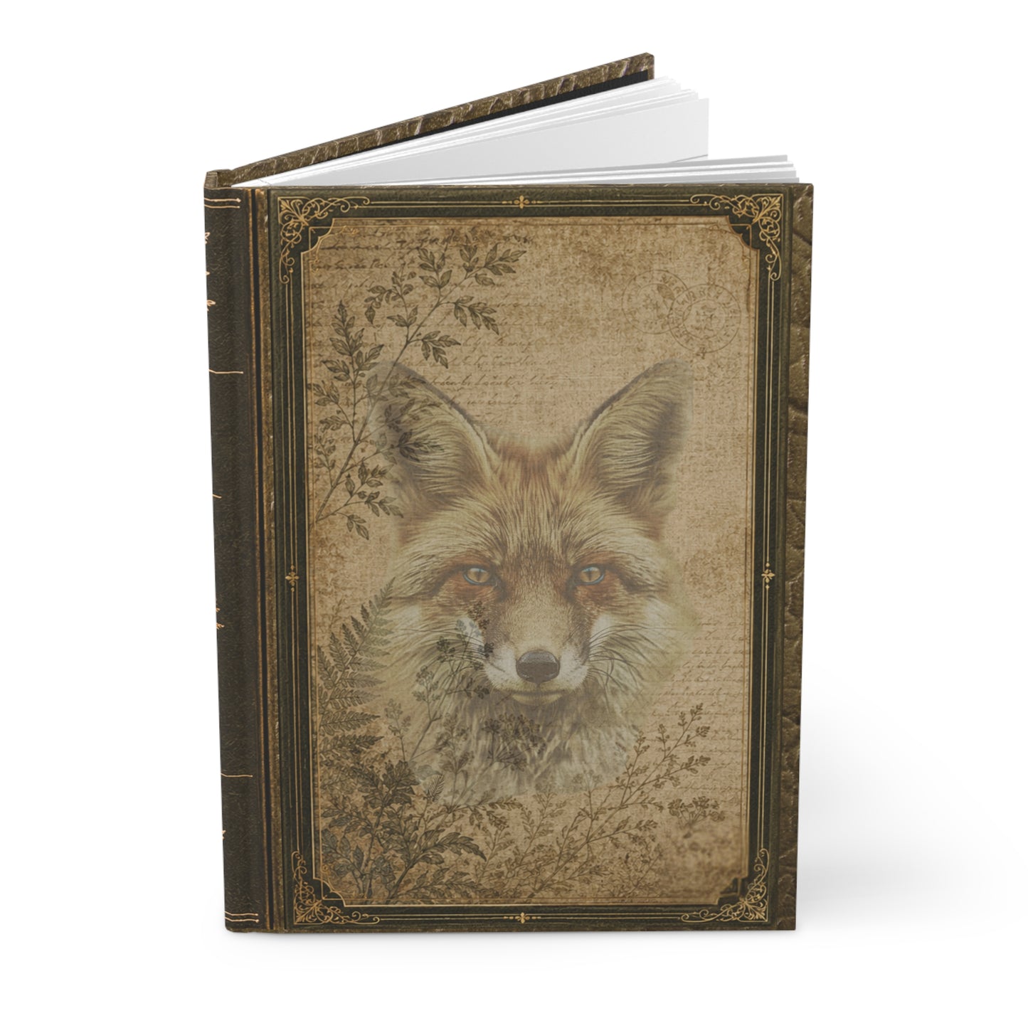 Woodland Fox Journal – Personalized Vintage-Inspired Botanical Hardcover Notebook