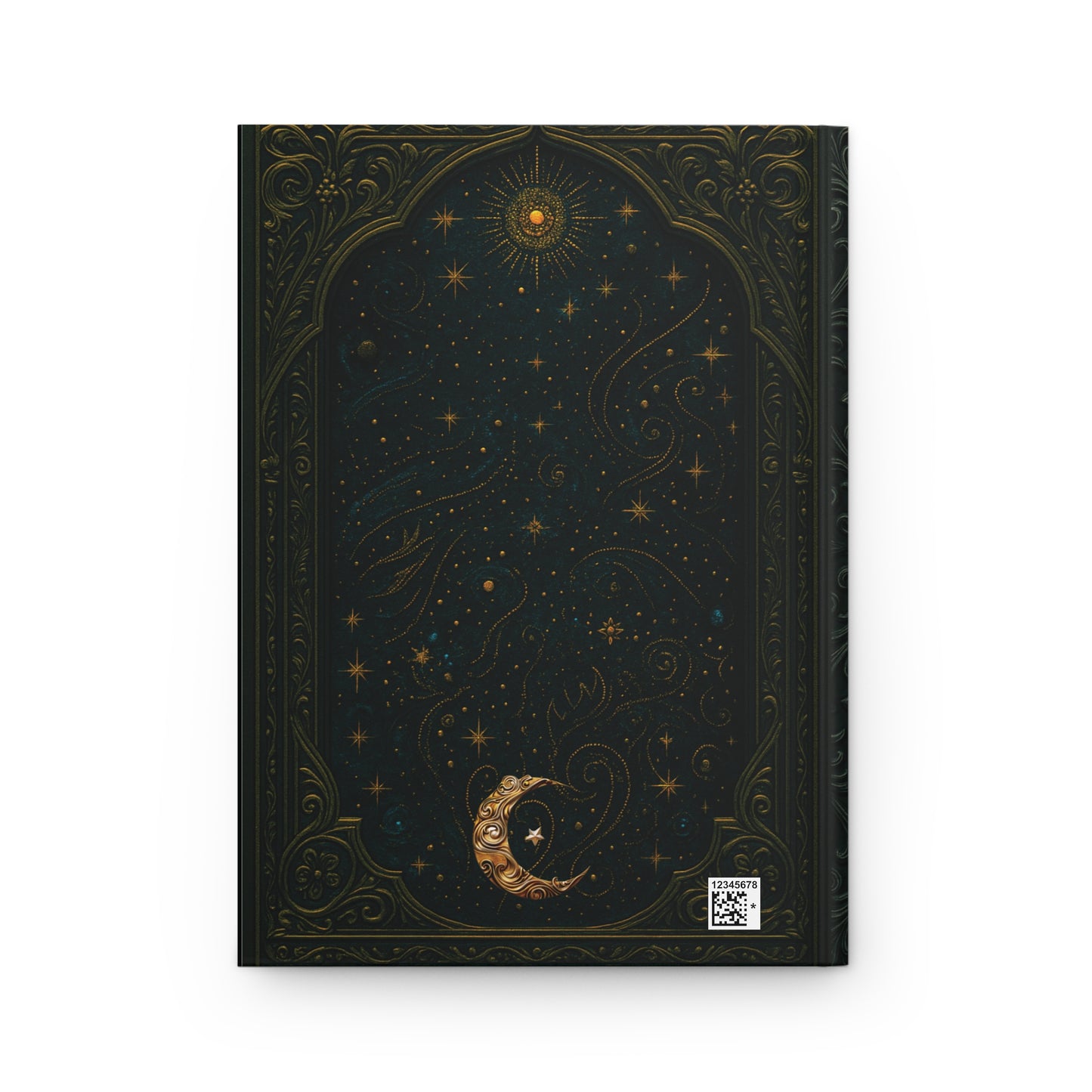 Moon and Stars Celestial Wraparound Art, Personalized Back, Notebook, Diary, Writing Journal, Gift for Writers, Zodiac