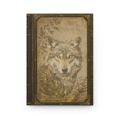 Woodland Wolf Journal – Personalized Vintage-Inspired Botanical Hardcover Notebook