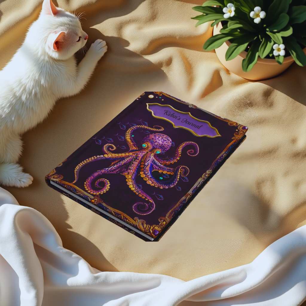 Beaded Look Octopus Journal – Mystical Ocean-Inspired Notebook Gift