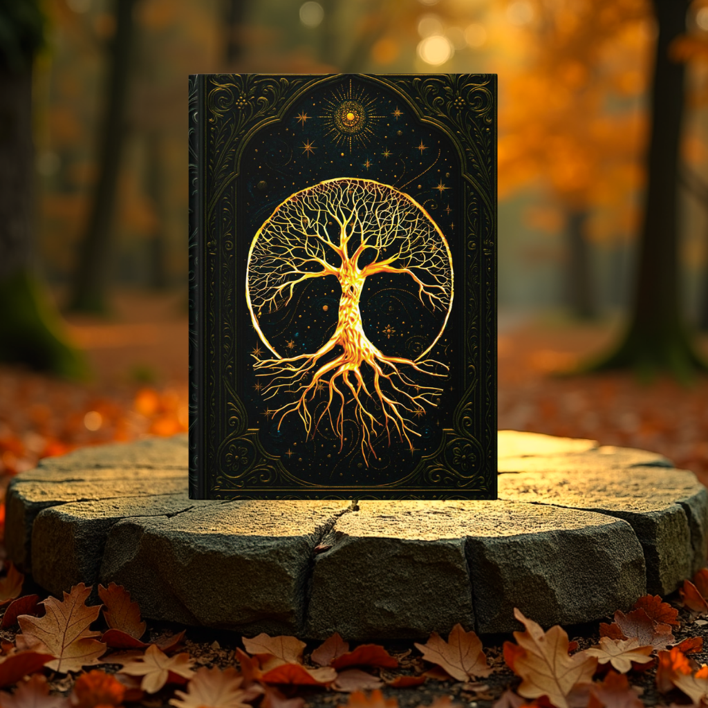 Tree of Life Hardcover Journal | Spiritual Writing Notebook | Personalized Celestial Diary, Boho Wraparound Design