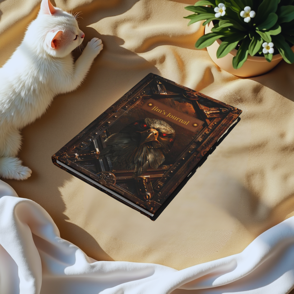 Embossed Look Eagle Journal – Fantasy Steampunk Writing Notebook