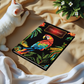 Beaded Look Parrot Quilted Journal – Colorful Tropical Notebook Gift
