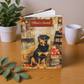 Quilted-Look Rottweiler Journal - Rustic Fall Study Scene, Dog Lover Gift