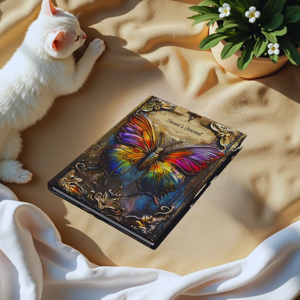 Beaded Look Butterfly – Hardcover Journal