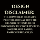 Design disclaimer text on a black background