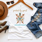 Guided by Spirit Boho T-Shirt – Floral Arrows Graphic Tee | Sacred Path Quote Shirt | Wildflower Nature Shirt