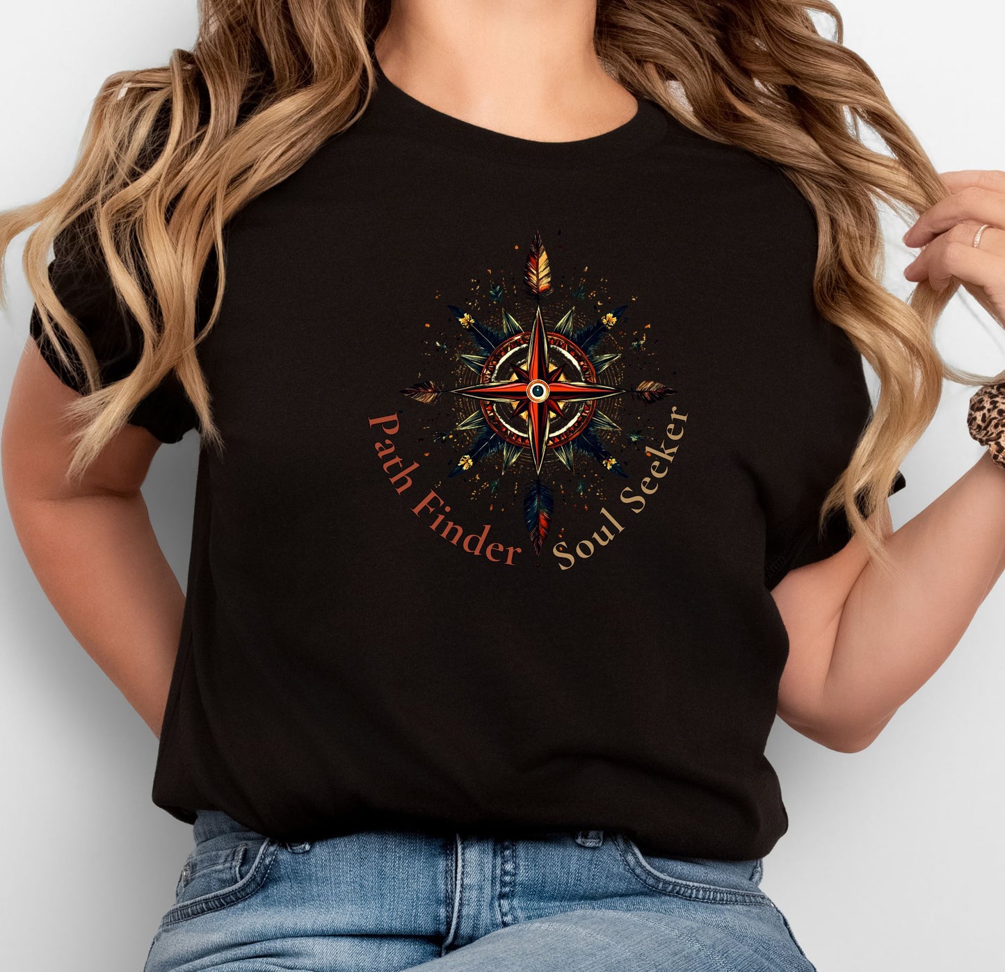 Path Finder Soul Seeker Shirt | Boho Compass Rose Graphic Tee | Nature Spirit Shirt | Spiritual Gift for Her | Festival T-Shirt