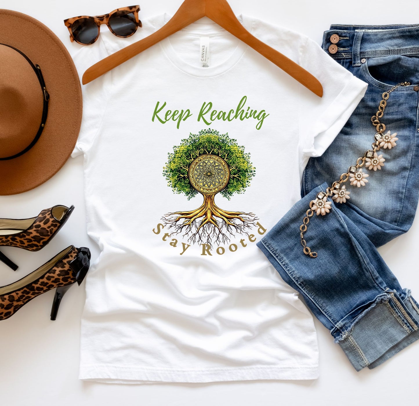 Keep Reaching Graduation Tee – Rooted Strength, Rising Spirit – Inspirational Tree Shirt for Grads