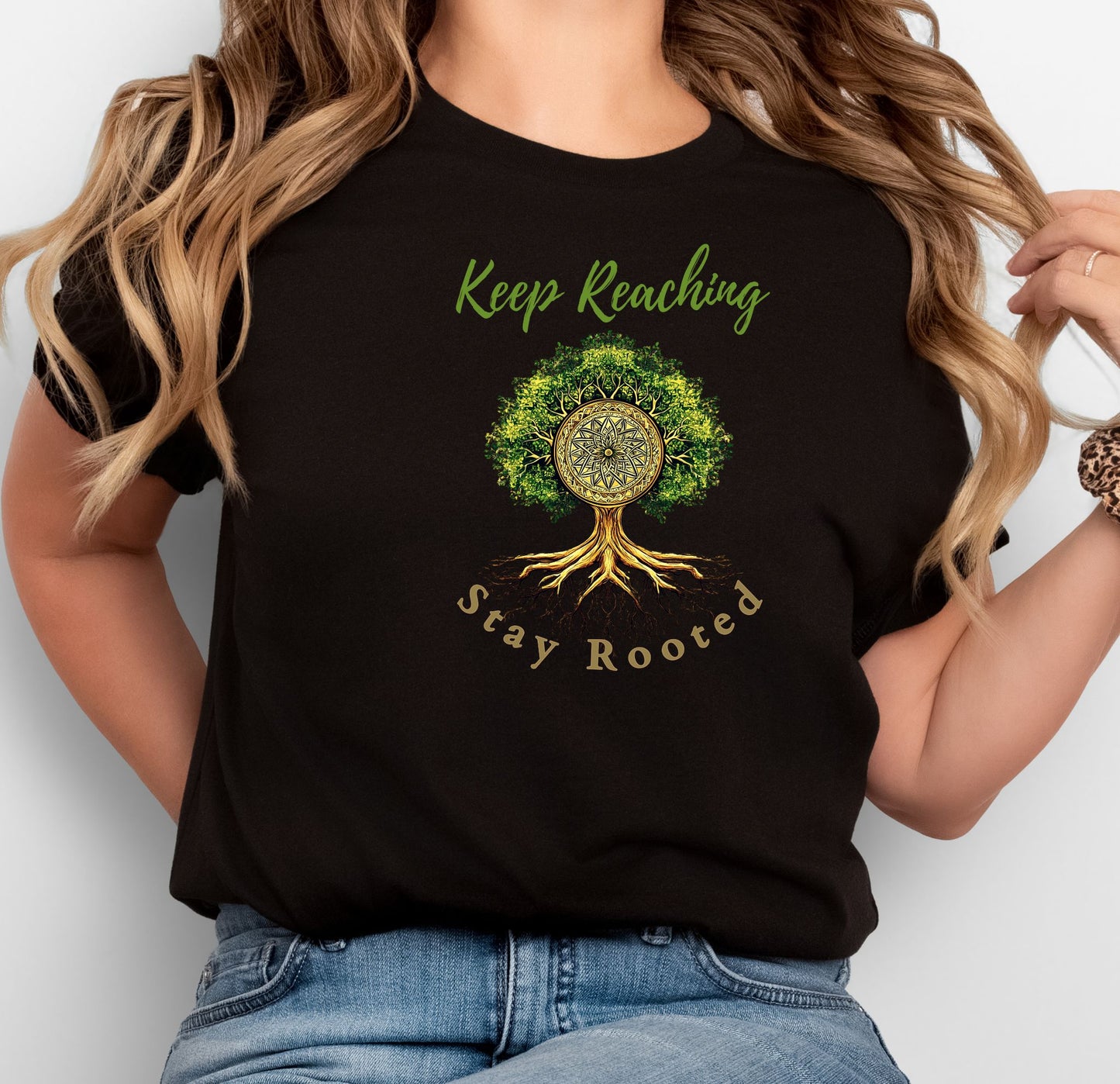 Keep Reaching Graduation Tee – Rooted Strength, Rising Spirit – Inspirational Tree Shirt for Grads