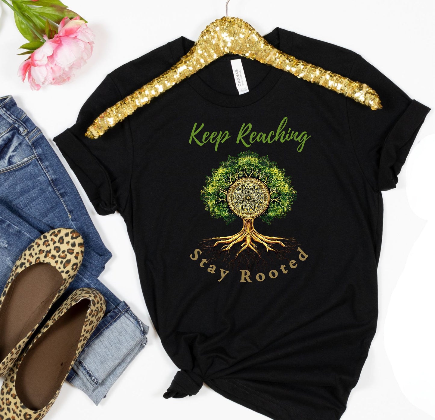 Keep Reaching Graduation Tee – Rooted Strength, Rising Spirit – Inspirational Tree Shirt for Grads