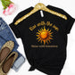 Rise with the Sun T-Shirt – Celestial Boho Tee with Front & Back Design | Shine with Intention Spiritual Shirt | Sun, Moon & Star Graphic