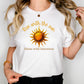 Rise with the Sun T-Shirt – Celestial Boho Tee with Front & Back Design | Shine with Intention Spiritual Shirt | Sun, Moon & Star Graphic
