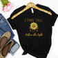Stand Tall Sunflower T-Shirt – Inspirational Boho Tee with Front & Back Design | Follow the Light Positive Affirmation Shirt