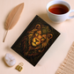 Lion Journal with Celestial Wraparound Art – Courage & Strength Notebook – Boho Hardcover Gift – Optional Personalized Back