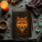 Mystical Fox Journal with Celestial Wraparound Art – Hardcover Writing Notebook – Spiritual Boho Gift – Optional Personalized Back