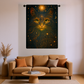 Celestial Cat Woven Tapestry – Mystical Wall Art for Boho, Gothic, and Astrology-Inspired Spaces