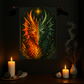 Dual Element Dragon Woven Wall Tapestry – Fire and Ice Decor, Mystical Boho Wall Hanging, Fantasy Gift, 26x36 Rod Pocket Tapestry