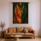Dual Element Dragon Woven Wall Tapestry – Fire and Ice Decor, Mystical Boho Wall Hanging, Fantasy Gift, 26x36 Rod Pocket Tapestry