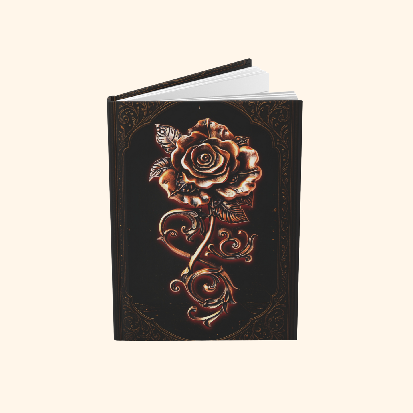 Hardcover Journal Matte Enchanted Rose Fantasy Medieval Notebook
