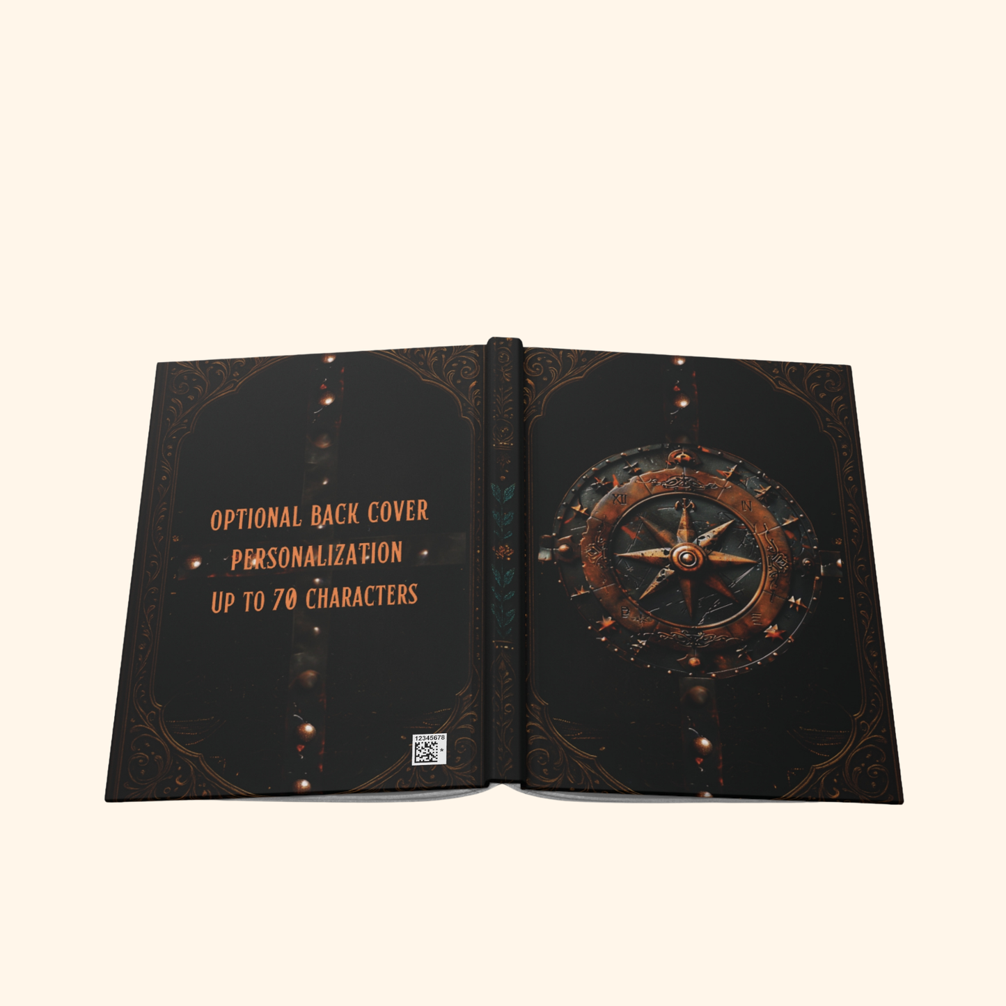 Fantasy RPG Hardcover Journal Matte with Intricate Celestial Compass Design