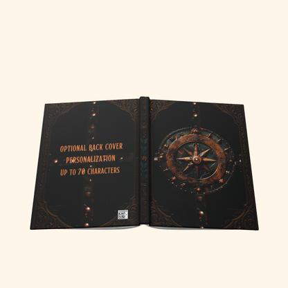 Fantasy RPG Hardcover Journal Matte with Intricate Celestial Compass Design