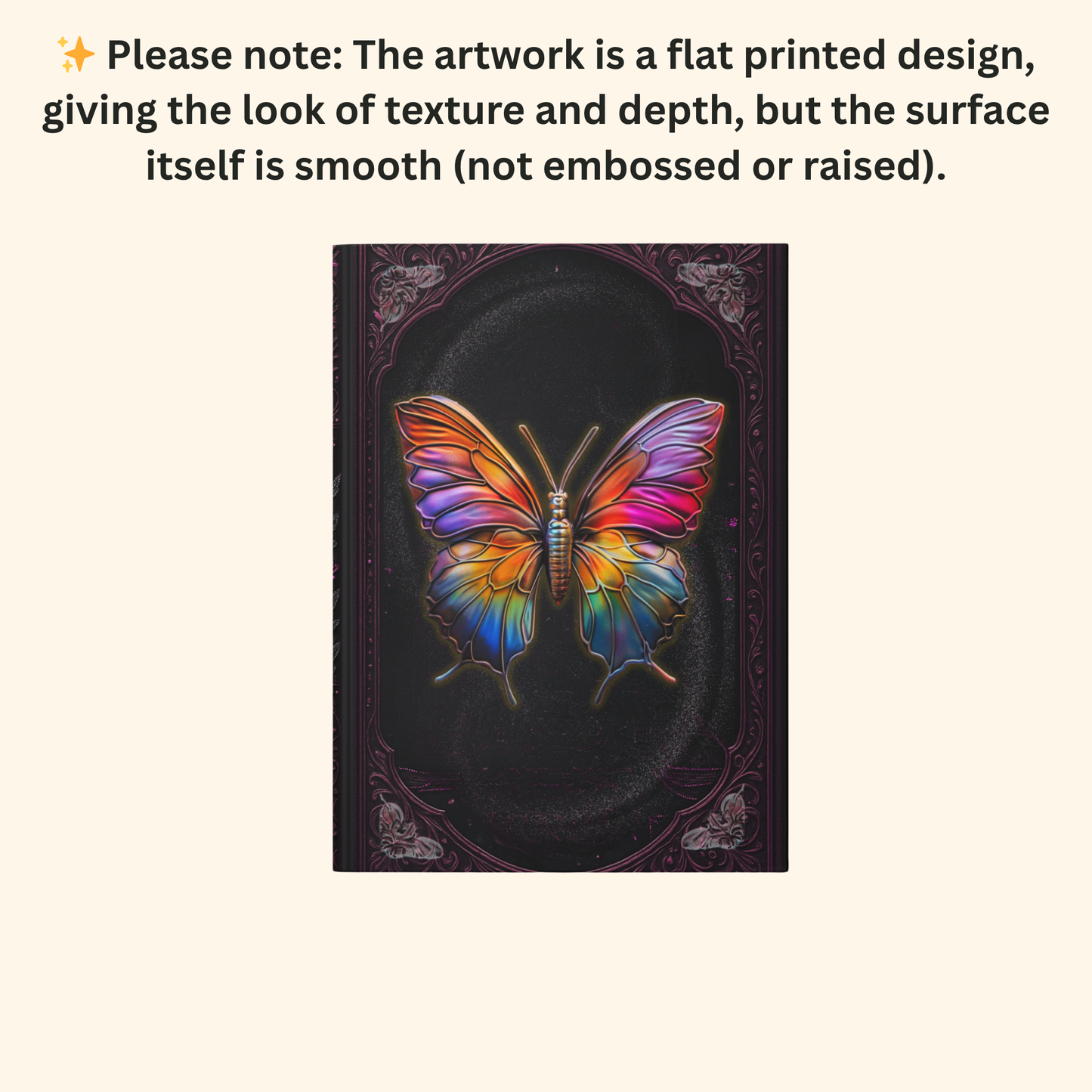 Butterfly Journal – Fantasy Boho Notebook, Gold Filigree Butterfly Diary, Personalized Hardcover Journal, Inspirational Gift for Dreamers