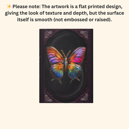 Butterfly Journal – Fantasy Boho Notebook, Gold Filigree Butterfly Diary, Personalized Hardcover Journal, Inspirational Gift for Dreamers