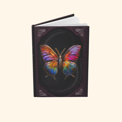 Butterfly Journal – Fantasy Boho Notebook, Gold Filigree Butterfly Diary, Personalized Hardcover Journal, Inspirational Gift for Dreamers