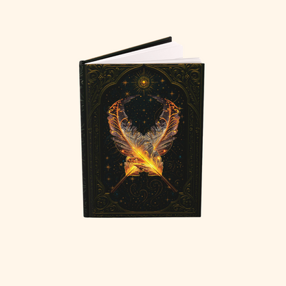 Celestial Feather Journal, Wraparound Art, Personalized Back, Notebook, Diary, Writing Gift