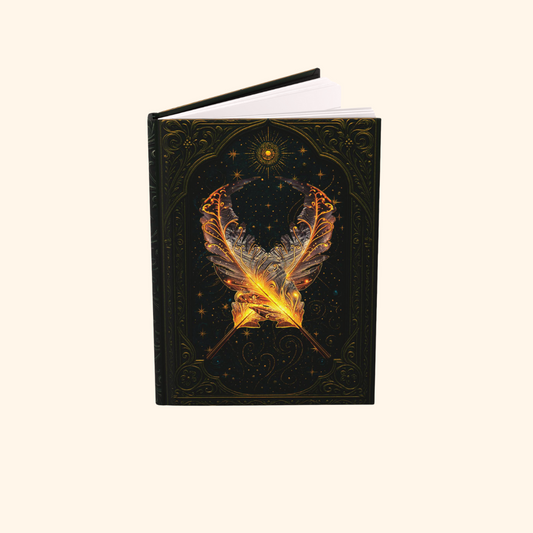 Celestial Feather Journal, Wraparound Art, Personalized Back, Notebook, Diary, Writing Gift
