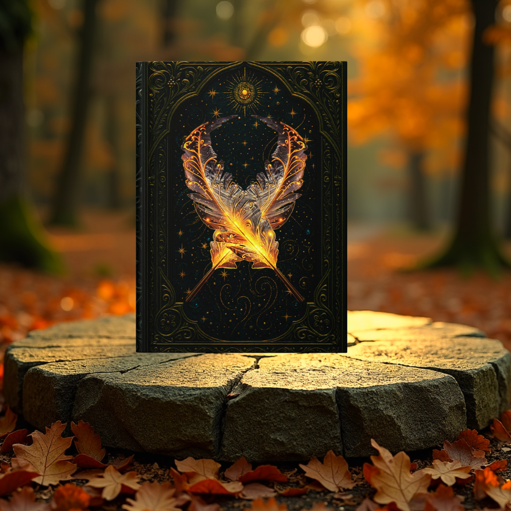 Celestial Feather Journal, Wraparound Art, Personalized Back, Notebook, Diary, Writing Gift