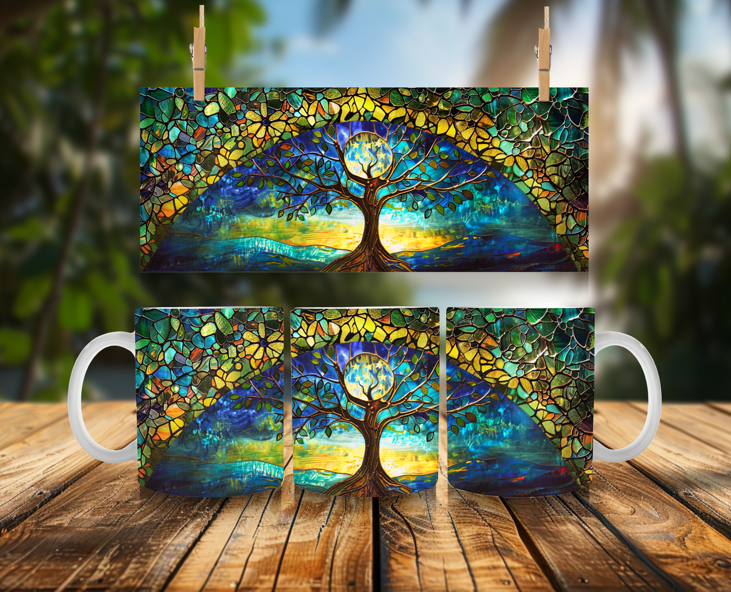 Stained Glass Look Tree of Life – Ceramic Mug