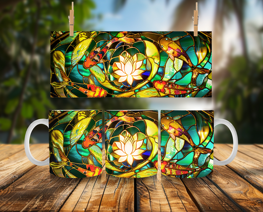 Stained Glass Look Koi Fish – Ceramic Mug