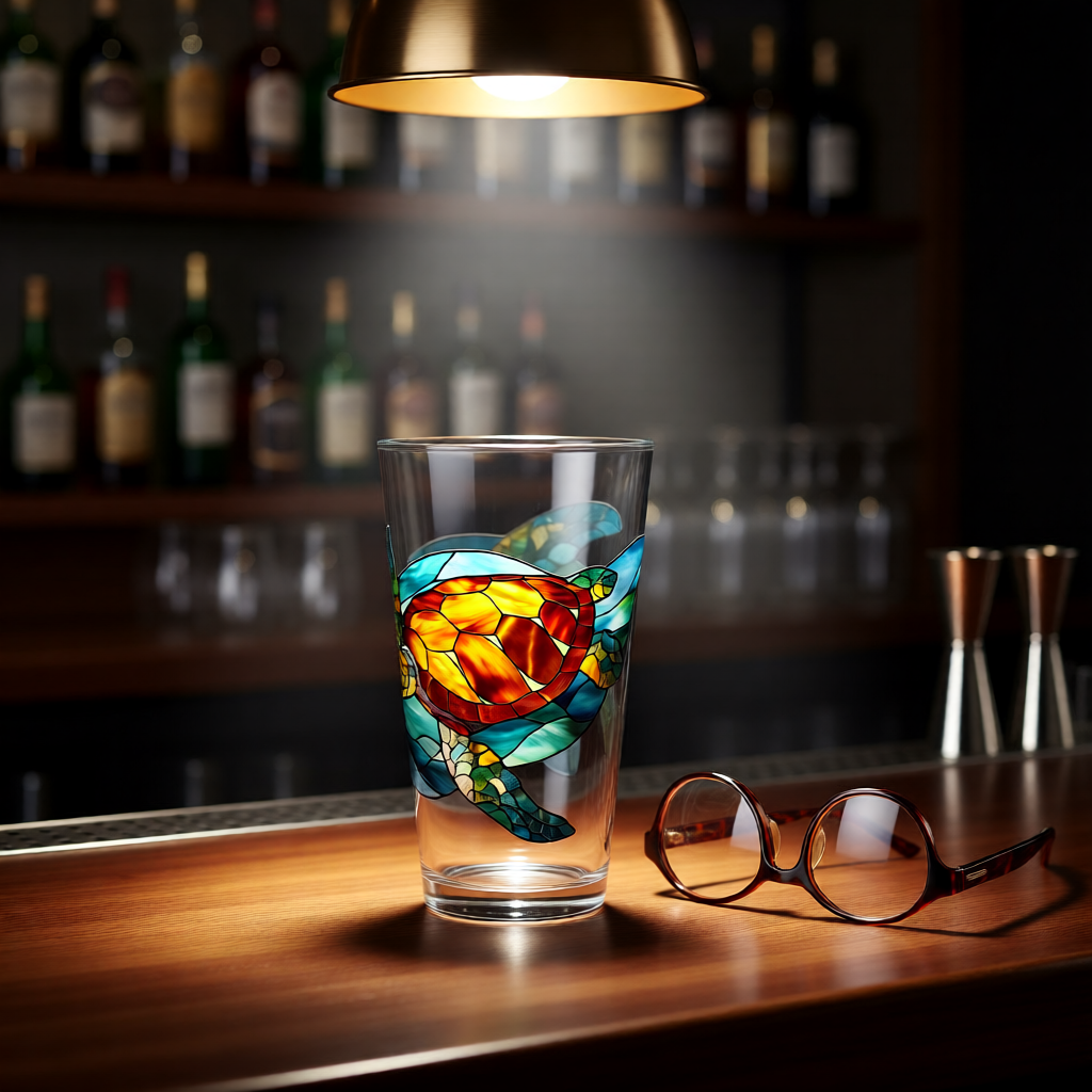 Sea Turtle – Stained Glass Look Mixing Glass