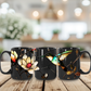 Stained Glass Look Hummingbird – Black Ceramic Mug