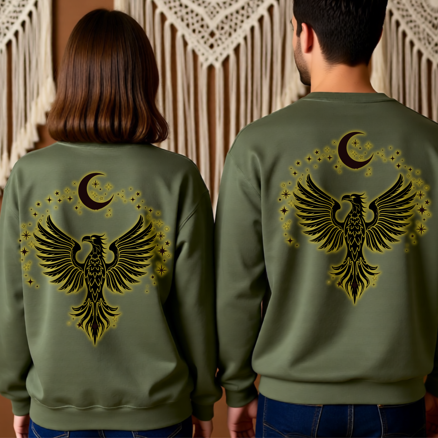 Celestial Phoenix Wings – Crewneck Sweatshirt