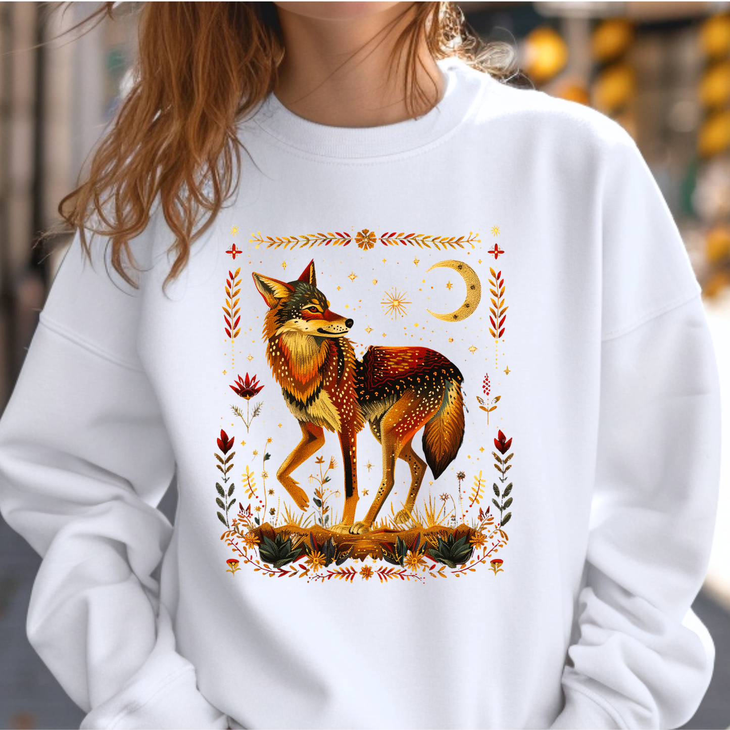 Wolf Spirit (Embroidery Look) – Crewneck Sweatshirt