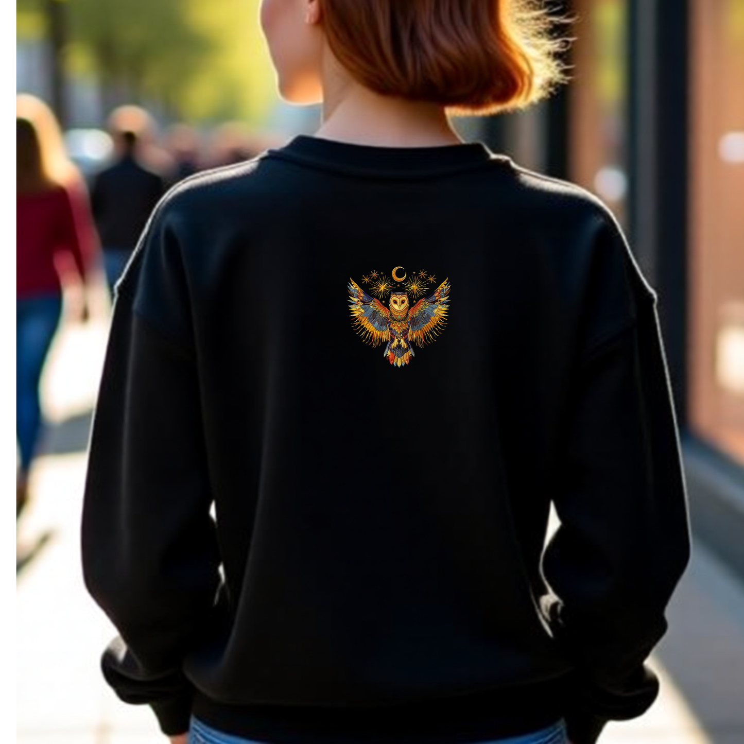 Celestial Owl Wings – Crewneck Sweatshirt