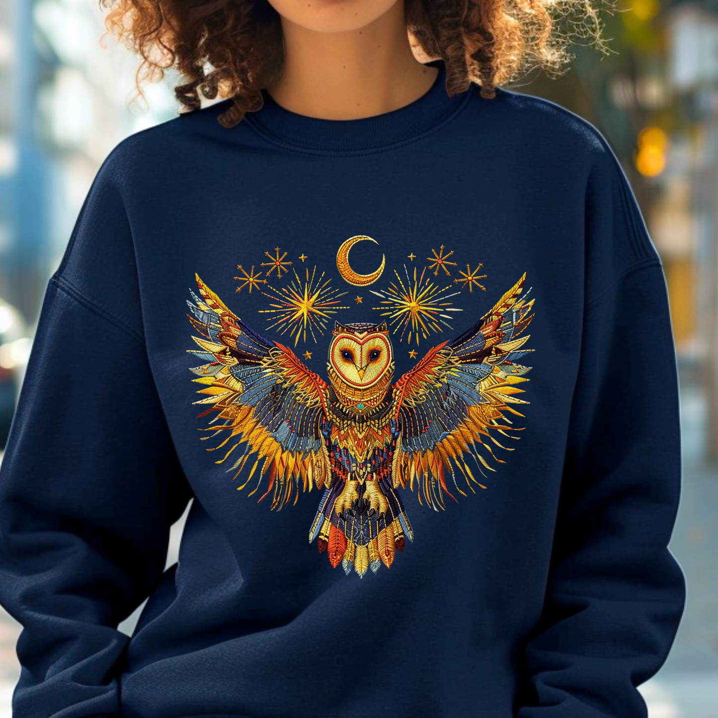 Celestial Owl Wings – Crewneck Sweatshirt