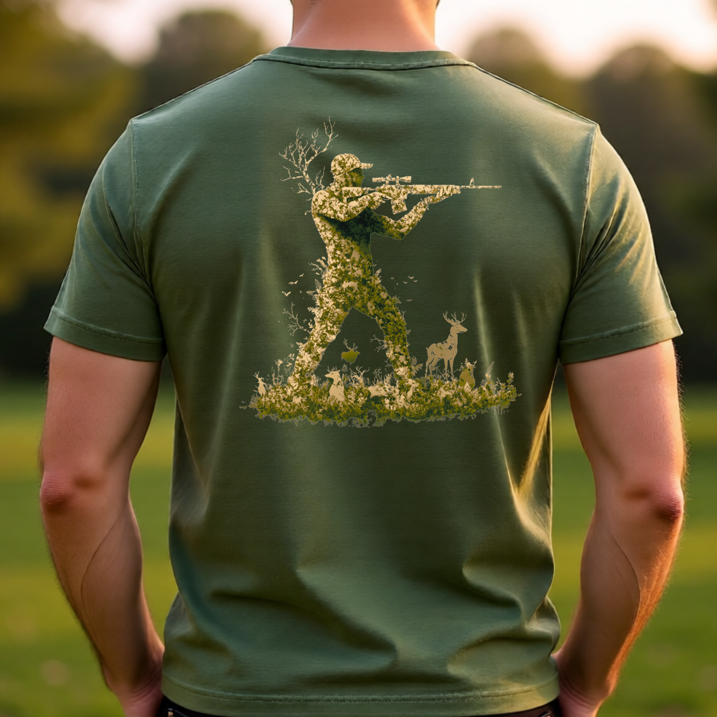 Camo Silhouette Hunter – T-Shirt