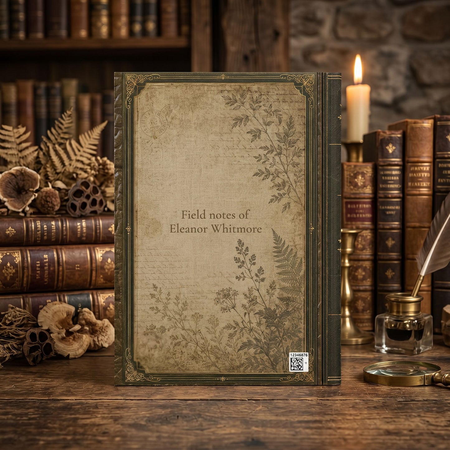 Woodland Stag Journal – Personalized Vintage-Inspired Botanical Hardcover Notebook