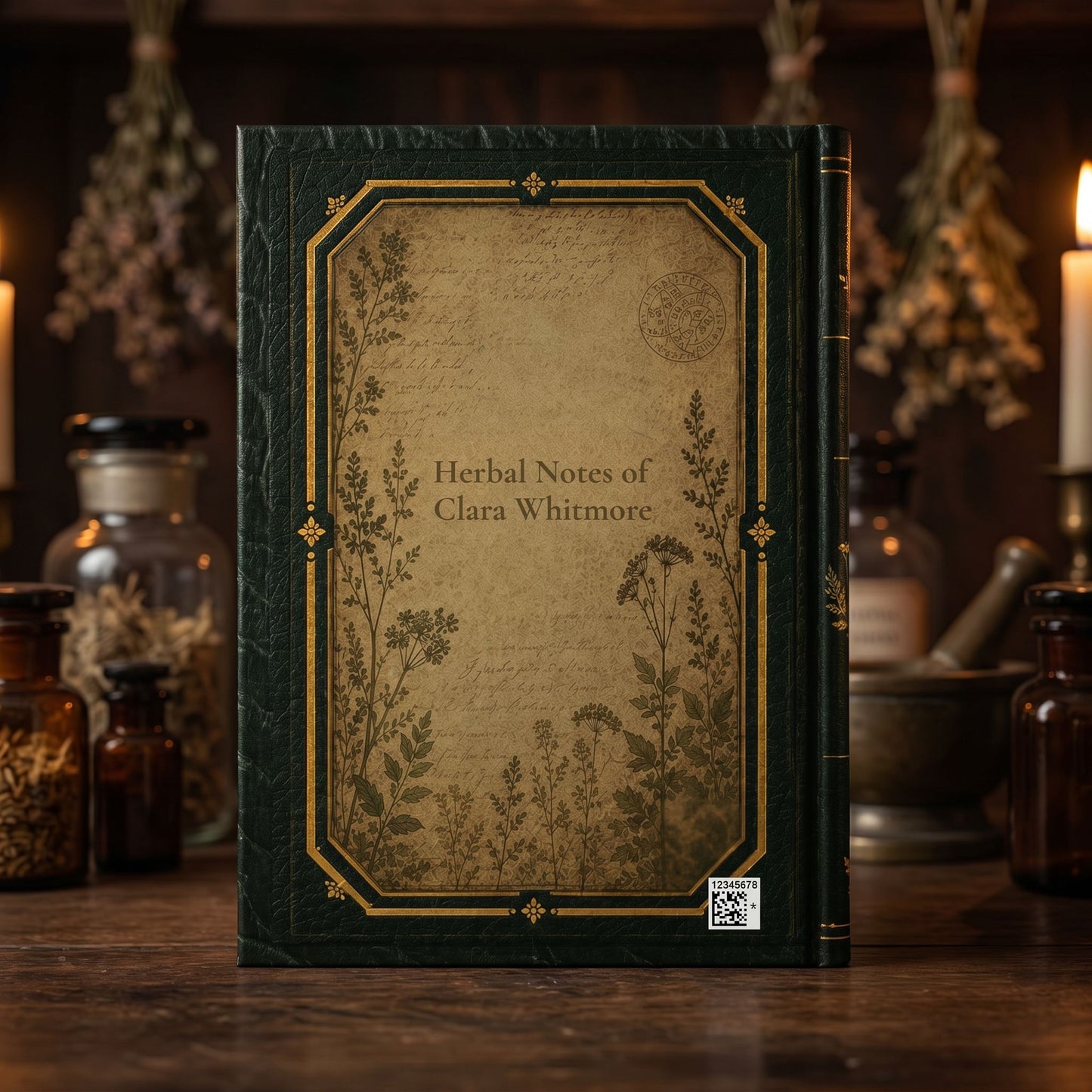 Apothecary Library Journal – Personalized Vintage-Inspired Botanical Hardcover Notebook