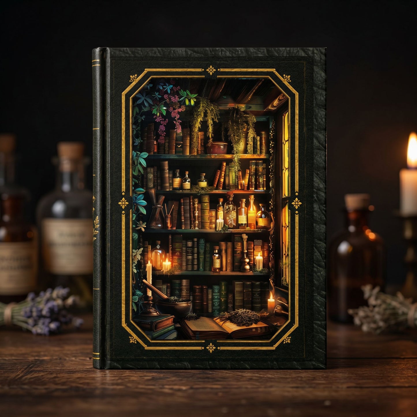 Apothecary Library Journal – Personalized Vintage-Inspired Botanical Hardcover Notebook