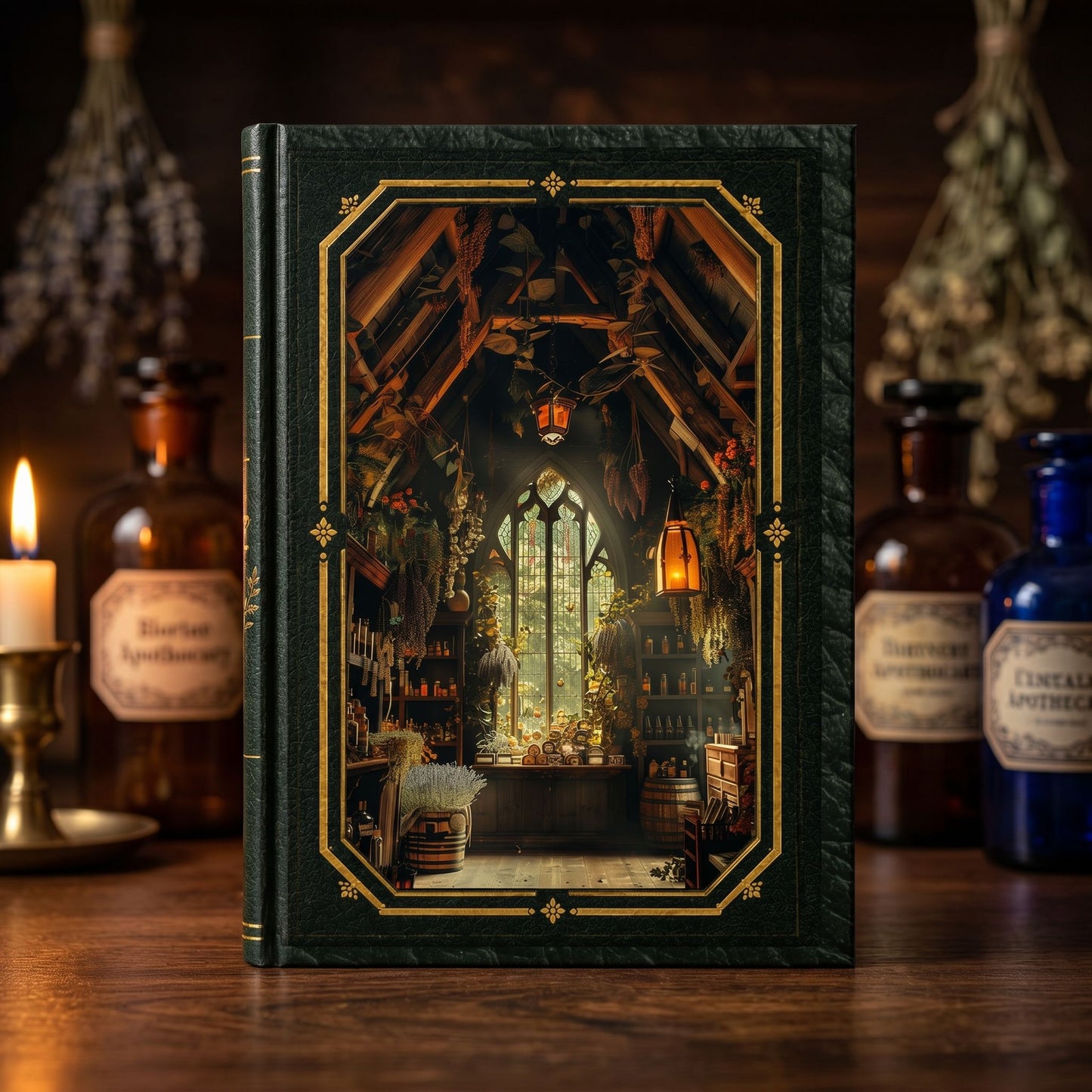 Moonlit Conservatory Journal – Personalized Vintage-Inspired Apothecary Greenhouse Hardcover Notebook