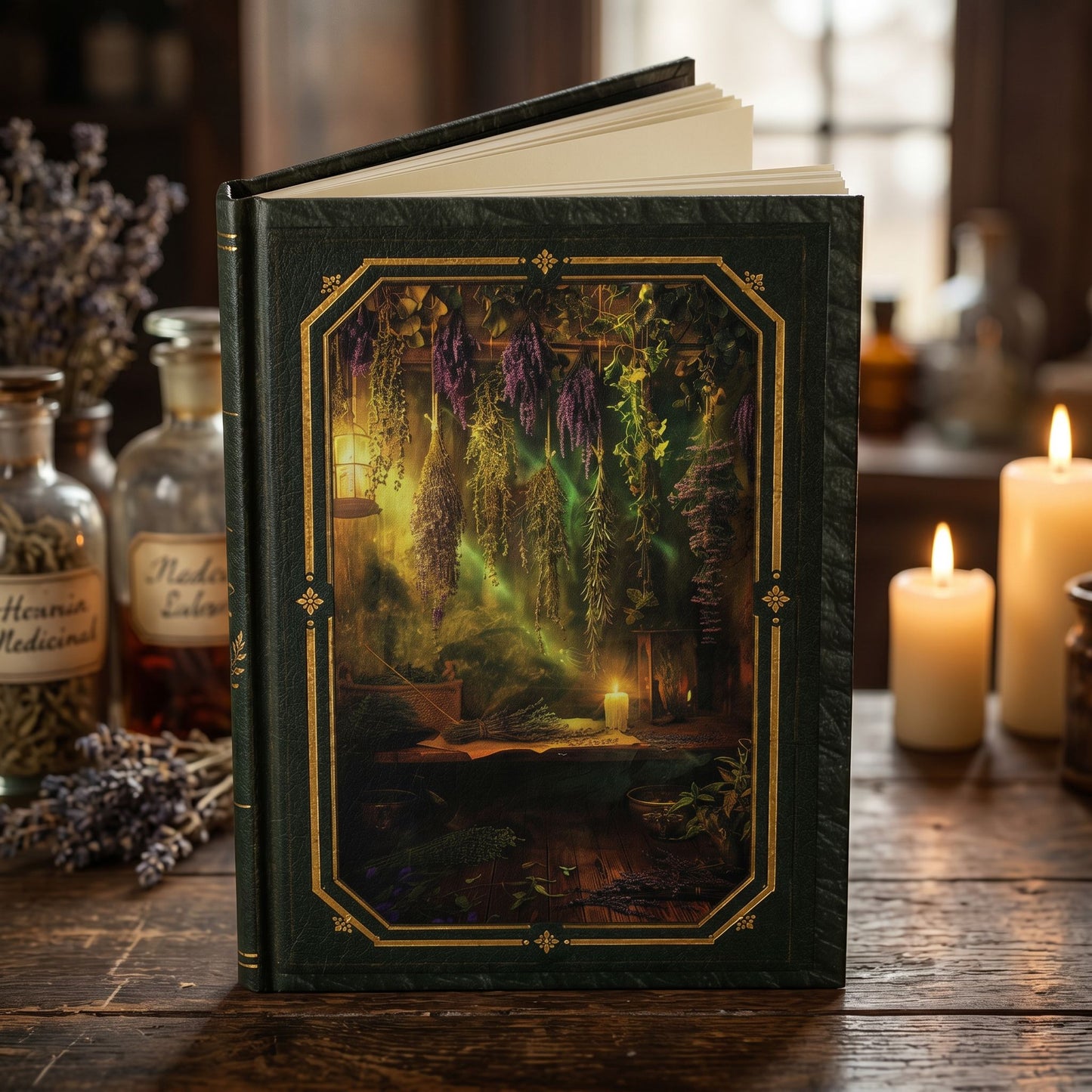 Lavender Drying Room Journal – Personalized Vintage Apothecary Hardcover Notebook