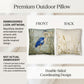 Outdoor Coastal Blue Heron Pillow – Reversible Premium Throw Cushion for Patio, Porch & Lake House